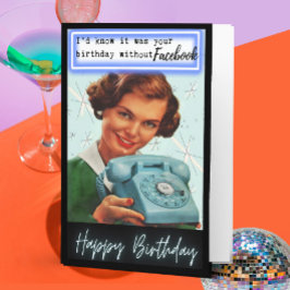 Funny Retro Birthday Card Best Friend-Sassy-Facebo カード