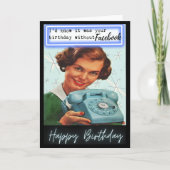 Funny Retro Birthday Card Best Friend-Sassy-Facebo カード (正面)