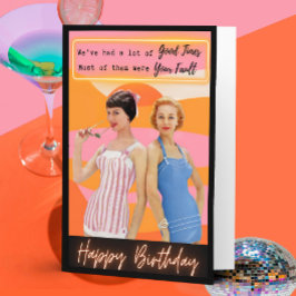 Funny Retro Birthday Card Best Friend-Sassy-Fault カード