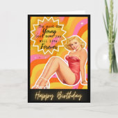 Funny Retro Birthday Card Best Friend-Sassy-Foreve カード (正面)