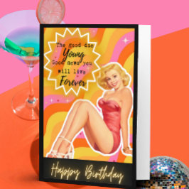 Funny Retro Birthday Card Best Friend-Sassy-Foreve カード