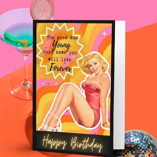 Funny Retro Birthday Card Best Friend-Sassy-Foreve カード