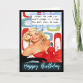 Funny Retro Birthday Card Best Friend-Sassy-Gift カード (正面)