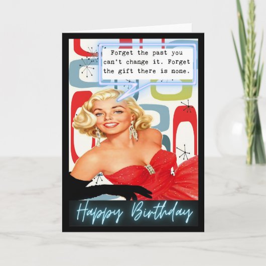 Funny Retro Birthday Card Best Friend-Sassy-Gift カード (正面)
