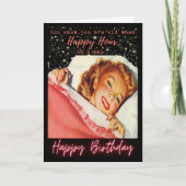 Funny Retro Birthday Card Best Friend-Sassy-Happy カード (正面)