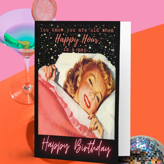 Funny Retro Birthday Card Best Friend-Sassy-Happy カード