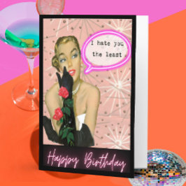 Funny Retro Birthday Card Best Friend-Sassy-Hate カード
