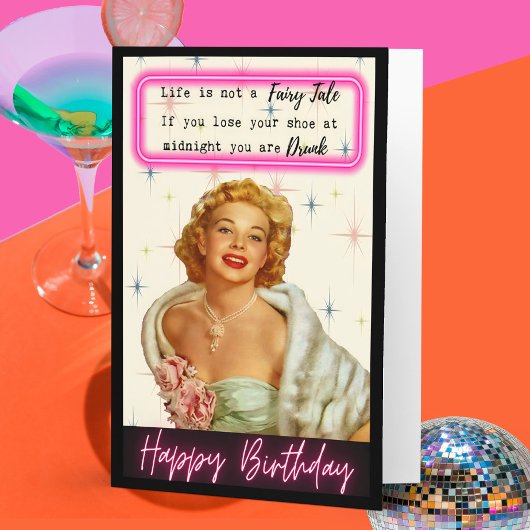 Funny Retro Birthday Card Best Friend-Sassy-Life カード