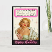 Funny Retro Birthday Card Best Friend-Sassy-Life カード (正面)