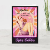 Funny Retro Birthday Card Best Friend-Sassy-Martin カード (正面)