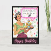 Funny Retro Birthday Card Best Friend-Sassy-New30 カード (正面)