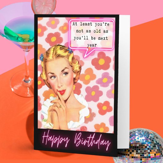 Funny Retro Birthday Card Best Friend-Sassy-NextYr カード