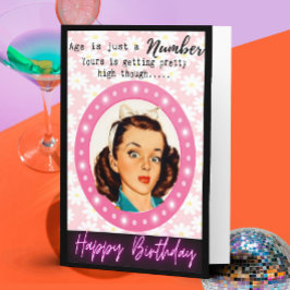 Funny Retro Birthday Card Best Friend-Sassy-Number カード