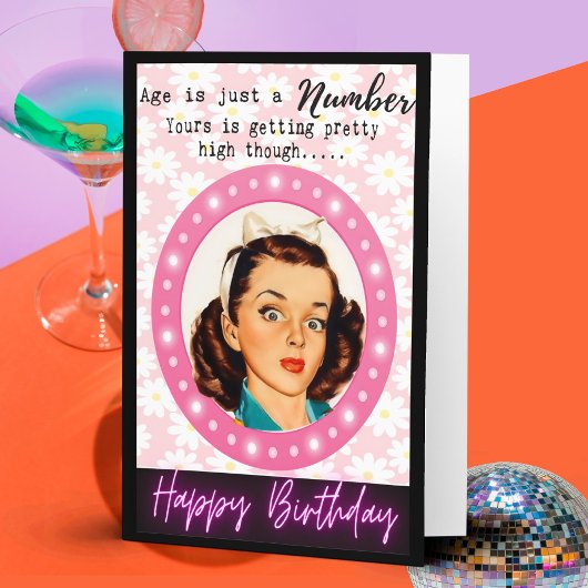 Funny Retro Birthday Card Best Friend-Sassy-Number カード