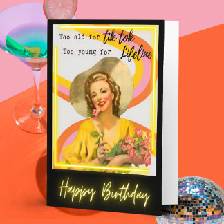 Funny Retro Birthday Card Best Friend-Sassy-Old カード