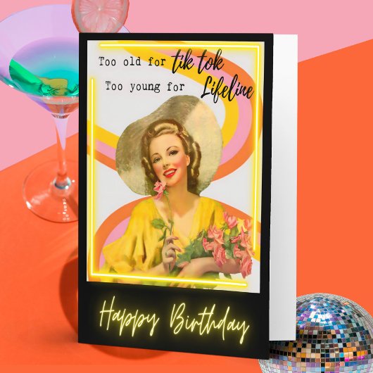 Funny Retro Birthday Card Best Friend-Sassy-Old カード