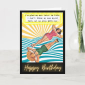 Funny Retro Birthday Card Best Friend-Sassy-Play カード (正面)