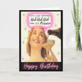 Funny Retro Birthday Card Best Friend-Sassy-Prosec カード (正面)