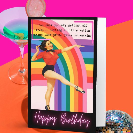 Funny Retro Birthday Card Best Friend-Sassy-Prune カード
