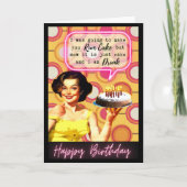 Funny Retro Birthday Card Best Friend-Sassy-Rum カード (正面)