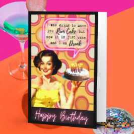Funny Retro Birthday Card Best Friend-Sassy-Rum カード