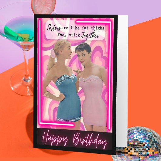 Funny Retro Birthday Card Best Friend-Sassy-Sister カード