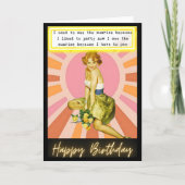 Funny Retro Birthday Card Best Friend-Sassy-Sun カード (正面)