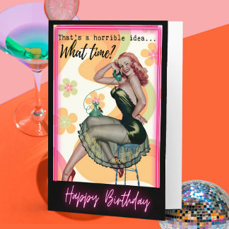 Funny Retro Birthday Card Best Friend-Sassy-Time カード