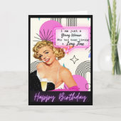 Funny Retro Birthday Card Best Friend -Sassy Young カード (正面)