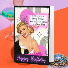 Funny Retro Birthday Card Best Friend -Sassy Young カード