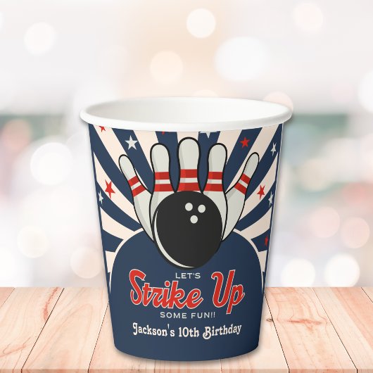 Funny Retro Bowling Birthday Party for Kids 紙コップ