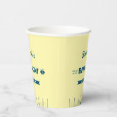 Funny Retro Butter Stick Blue Birthday Paper Cups 紙コップ (右)