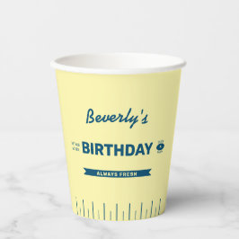 Funny Retro Butter Stick Blue Birthday Paper Cups 紙コップ
