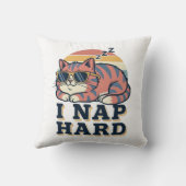 Funny Retro Cat Square Throw Pillow クッション (裏面)