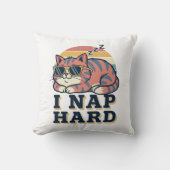 Funny Retro Cat Square Throw Pillow クッション (正面)