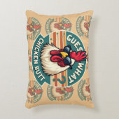 Funny Retro Chicken Butt Joke Design アクセントクッション (正面(垂直))