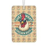  Funny Retro Chicken Butt Joke Design カーエアーフレッシュナー (裏面)