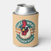  Funny Retro Chicken Butt Joke Design 缶クーラー (缶正面)