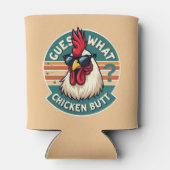 Funny Retro Chicken Butt Joke Design 缶クーラー (裏面)