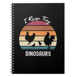 Funny Retro Chicken Gifts I Raise Tiny Dinosaurs ノートブック