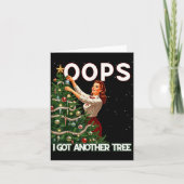 Funny Retro Christmas Oops I Got Another Tree  カード (正面)