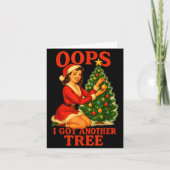 Funny Retro Christmas Oops I Got Another Tree  カード (正面)