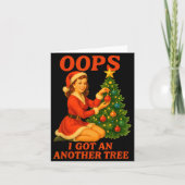 Funny Retro Christmas Oops I Got Another Tree  カード (正面)