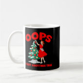 Funny Retro Christmas Oops I Got Another Tree コーヒーマグカップ (左)