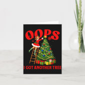 Funny Retro Christmas Oops I Got Another Tree Prem カード (正面)