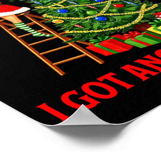 Funny Retro Christmas Oops I Got Another Tree Prem ポスター (角)