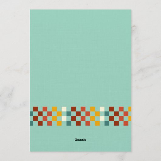 Funny Retro Colors 50th Birthday Party 招待状 (裏面)