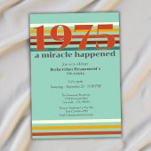 Funny Retro Colors 50th Birthday Party 招待状