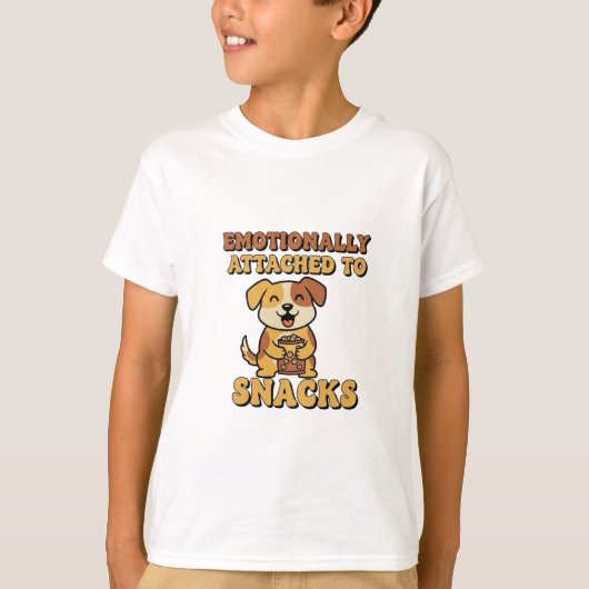 Funny Retro Dog Snack Kids T-Shirt Tシャツ (正面)