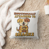 Funny Retro Dog Snack Mood Square Pillow クッション (ブランケット)